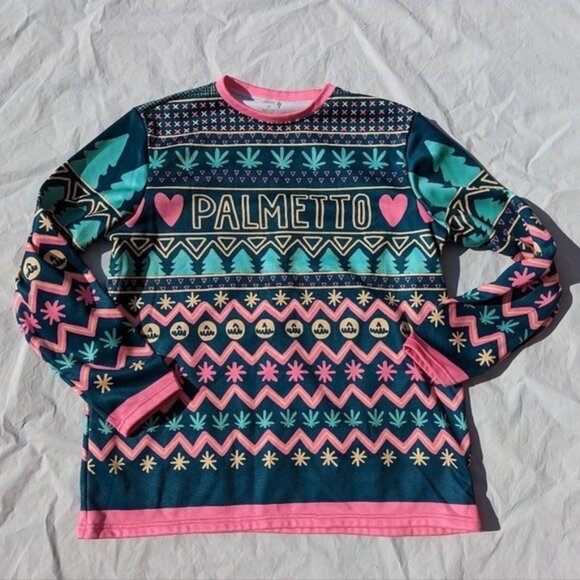 Atac Sportswear Neoprene Palmetto Crewneck Neon Sweatshirt Size Large - Picture 2 of 5